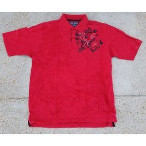 Ecko Unltd Mens Polo Graphic Shirt XL Red Short Sleeve Pullover